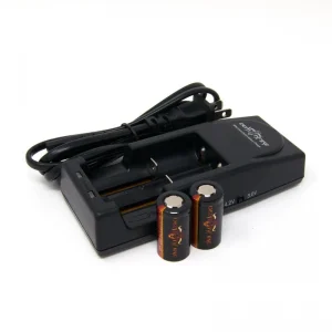 2 Pack Demonfire IMR 18350 Flat Top LiMn Batteries 3.7V 1200mAh & D1 Charger